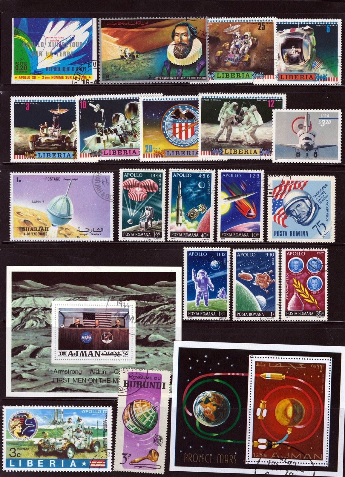 Space & Astronauts mint/used Topical Stamp Collection on 8 Pages ZAYIX 0525L0011