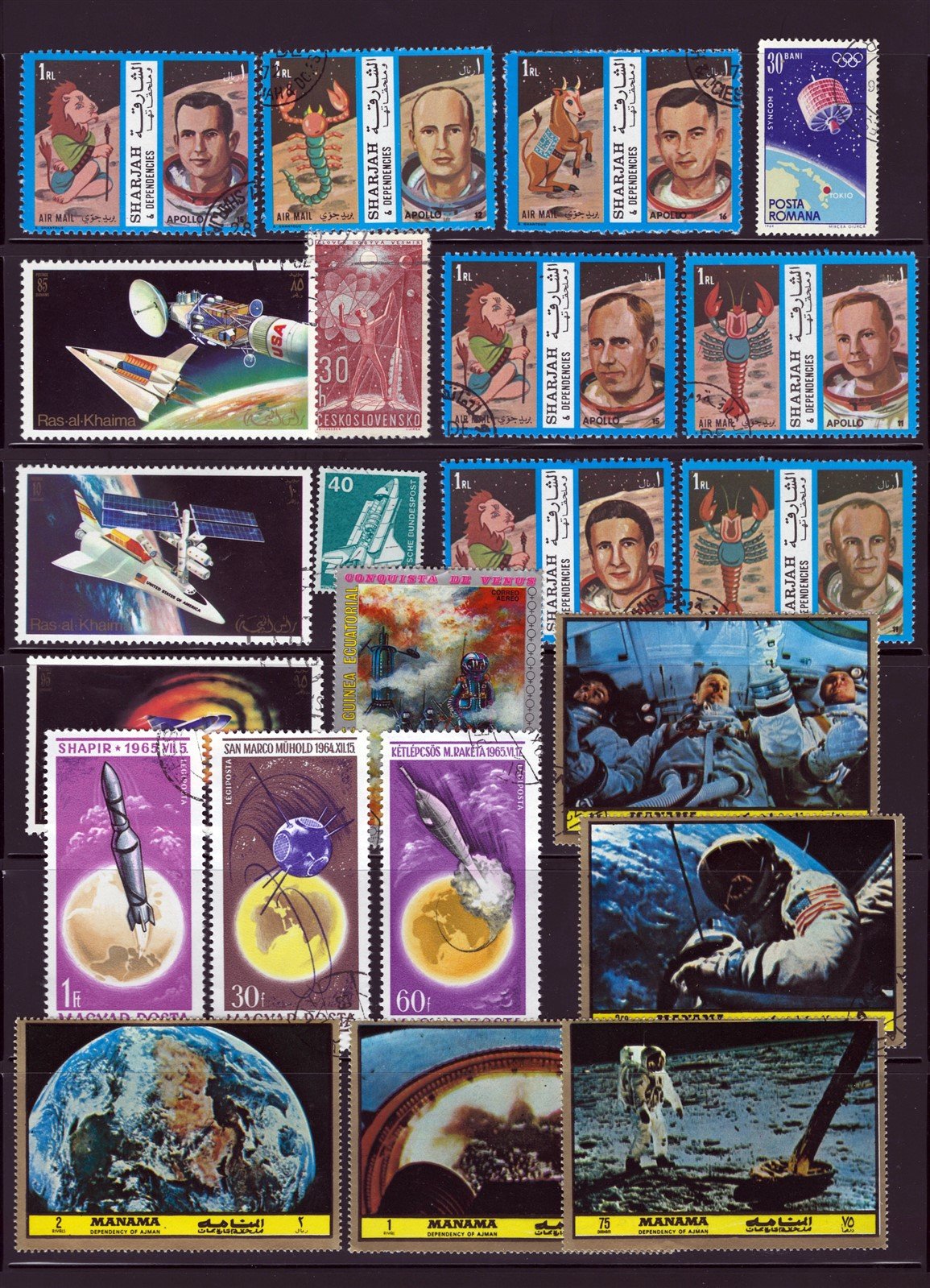 Space & Astronauts mint/used Topical Stamp Collection on 8 Pages ZAYIX 0525L0011