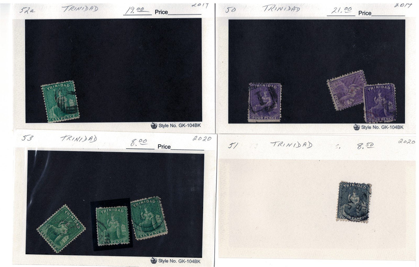 Trinidad Classic Era Mint & Used Stamp Collection on 46 Cards ZAYIX 0525MAR008
