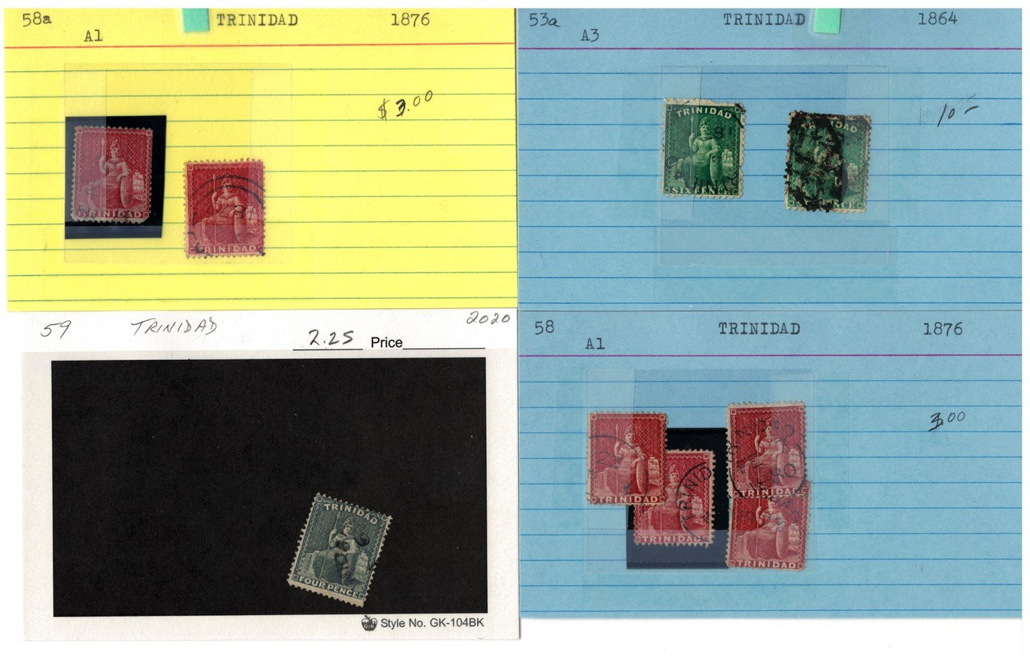 Trinidad Classic Era Mint & Used Stamp Collection on 46 Cards ZAYIX 0525MAR008