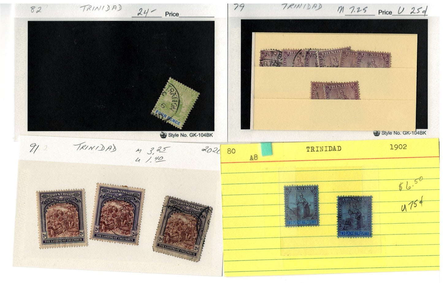 Trinidad Classic Era Mint & Used Stamp Collection on 46 Cards ZAYIX 0525MAR008