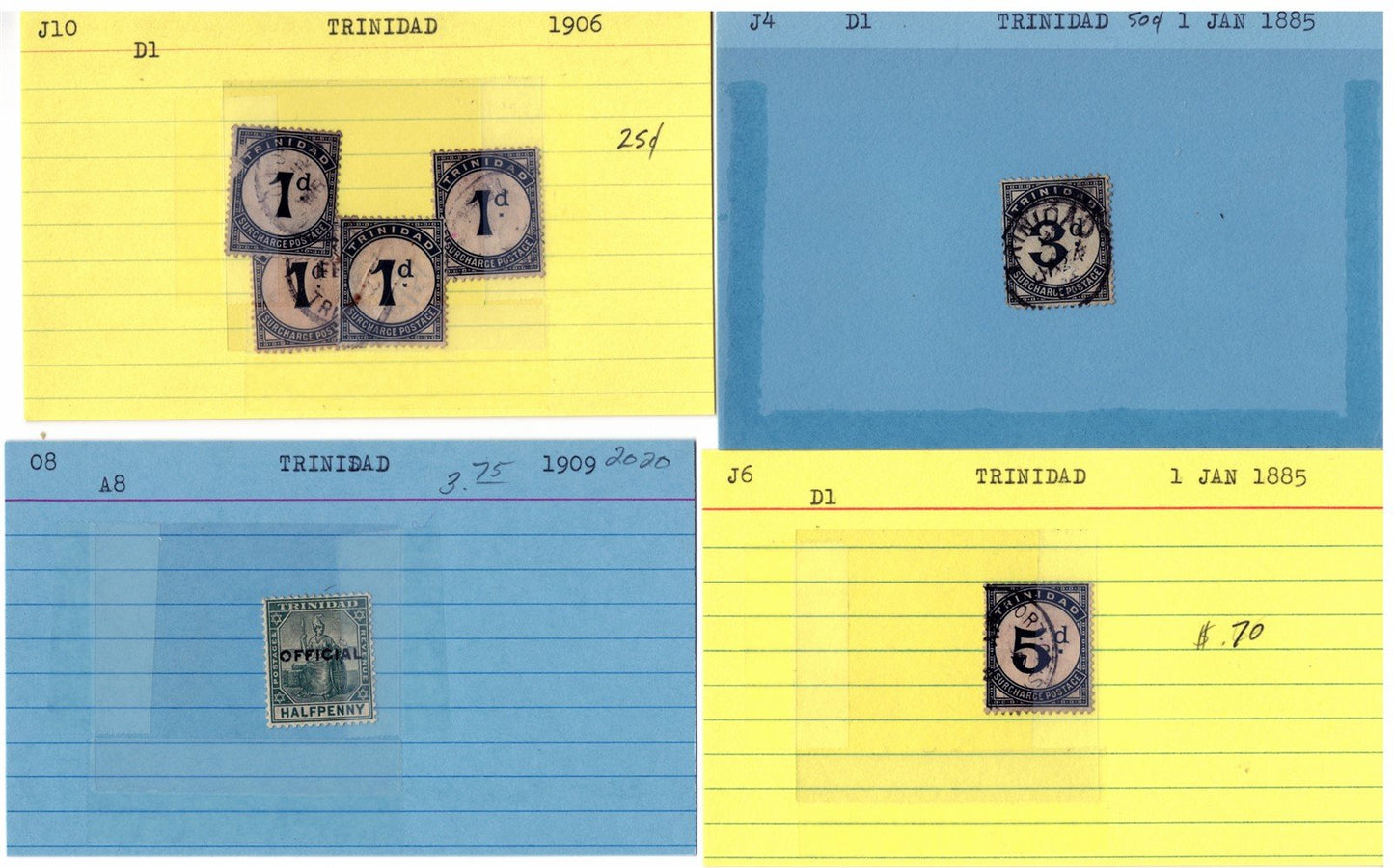 Trinidad Classic Era Mint & Used Stamp Collection on 46 Cards ZAYIX 0525MAR008