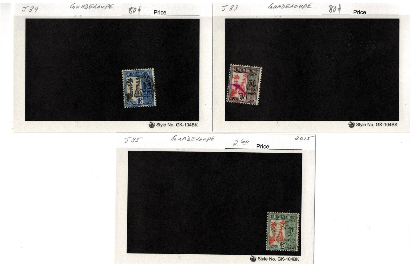 Guadeloupe Mint & Used Stamp Collection on 55 Cards ZAYIX 0525MAR009