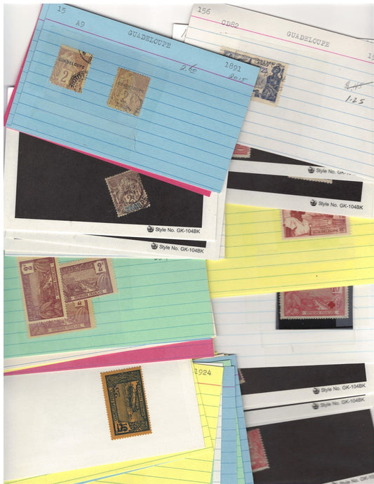 Guadeloupe Mint & Used Stamp Collection on 55 Cards ZAYIX 0525MAR009