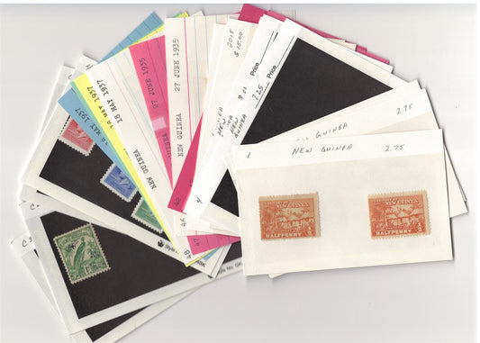 New Guinea Mint & Used Stamp Collection on 21 Cards ZAYIX 0525MAR010