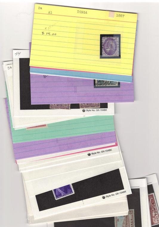 Tonga Mint & Used Stamp Collection on 40 Cards ZAYIX 0525MAR011