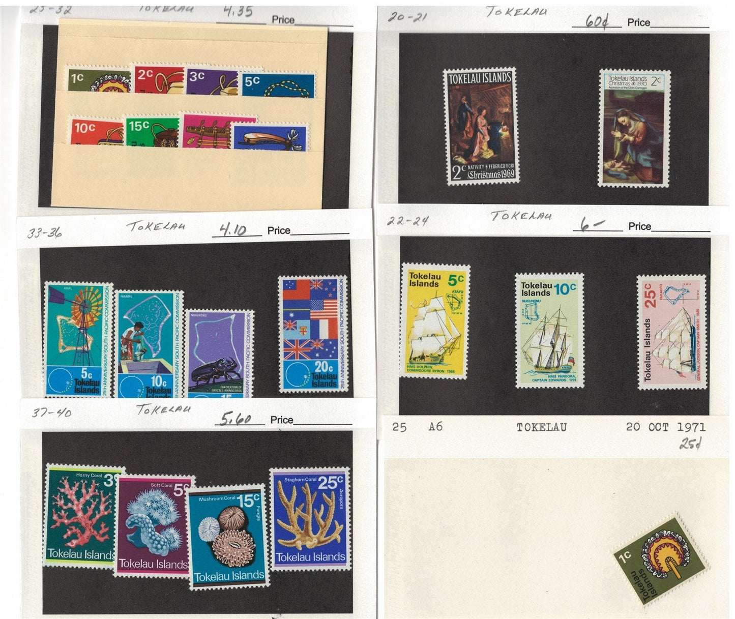 Tokelau Mint & Used Stamp Collection on 40 Cards ZAYIX 0525MAR012