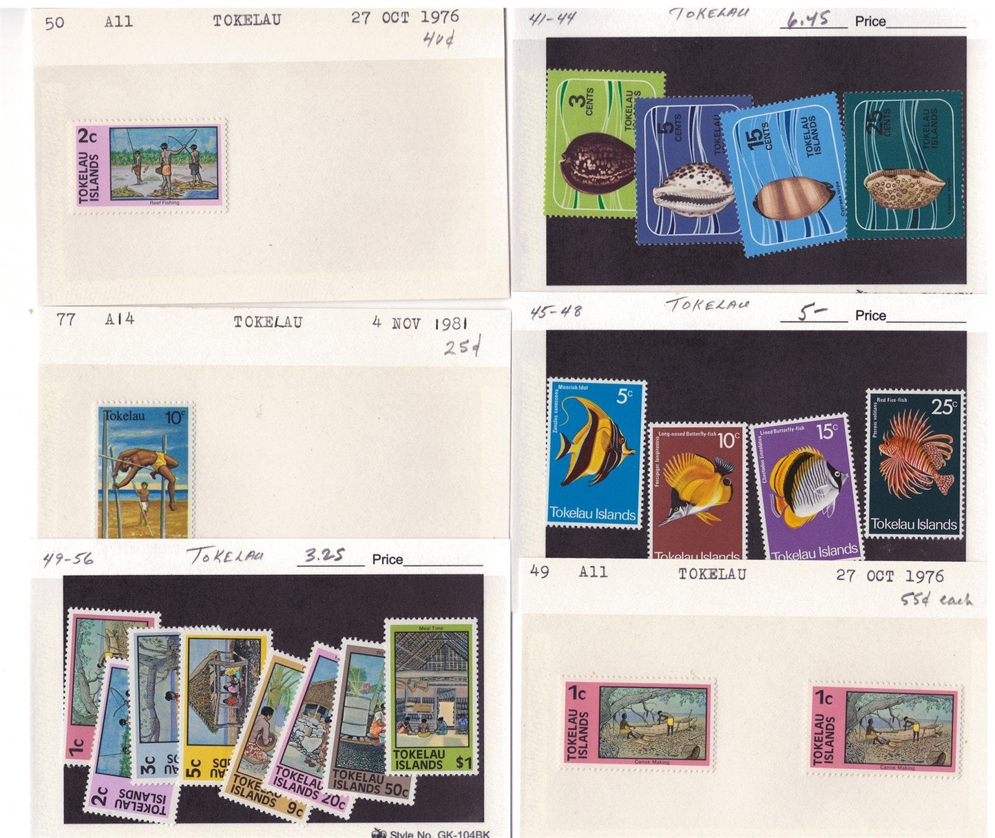 Tokelau Mint & Used Stamp Collection on 40 Cards ZAYIX 0525MAR012