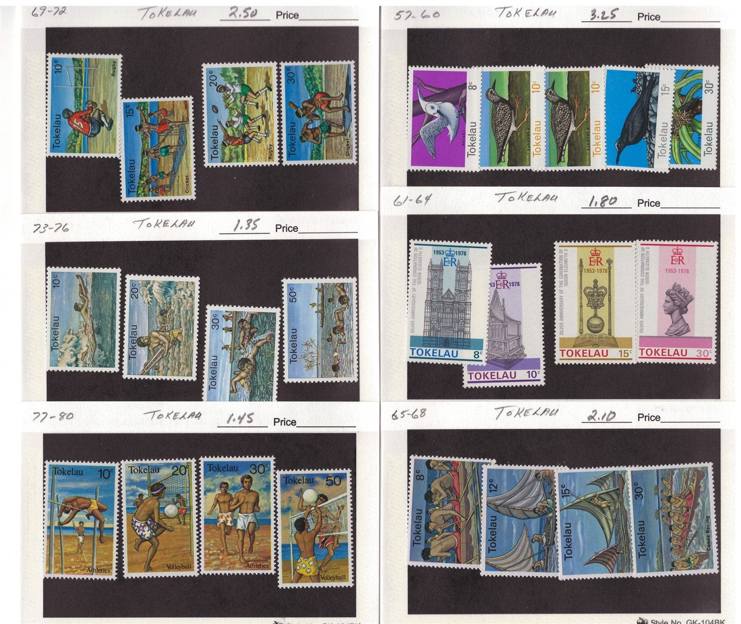 Tokelau Mint & Used Stamp Collection on 40 Cards ZAYIX 0525MAR012
