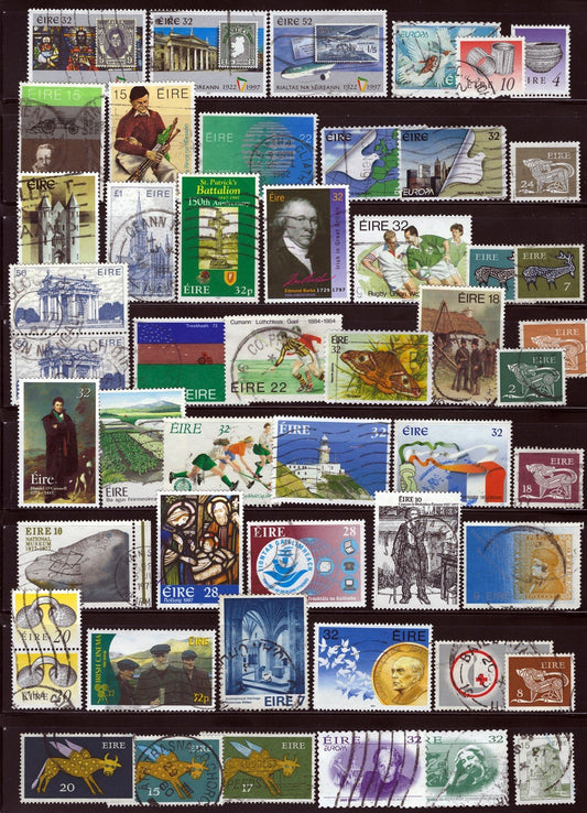 400 Used Ireland Stamp Collection with High Values on 9 Pages ZAYIX 0525L0012