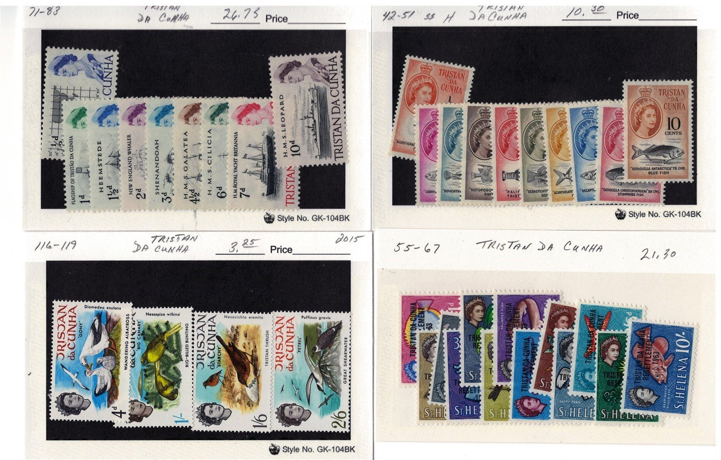 Tristan da Cunha MNH Collection Complete Sets 40 Cards ZAYIX 0525MAR012