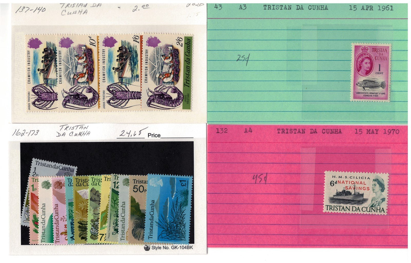 Tristan da Cunha MNH Collection Complete Sets 40 Cards ZAYIX 0525MAR012