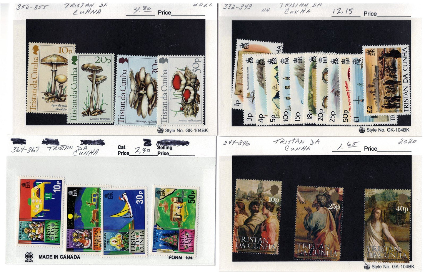 Tristan da Cunha MNH Collection Complete Sets 40 Cards ZAYIX 0525MAR012