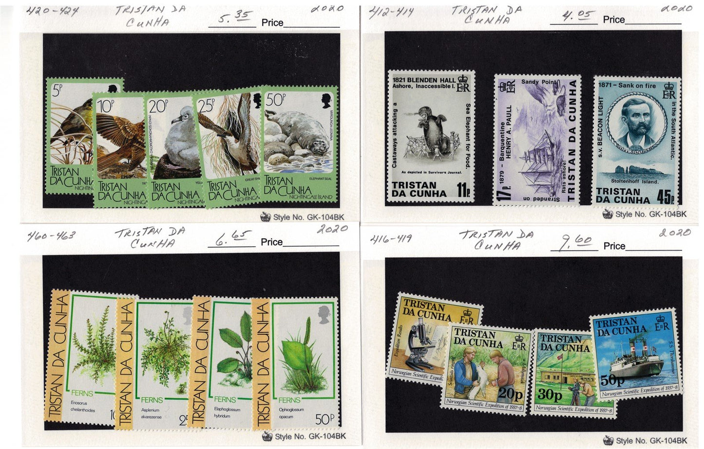 Tristan da Cunha MNH Collection Complete Sets 40 Cards ZAYIX 0525MAR012