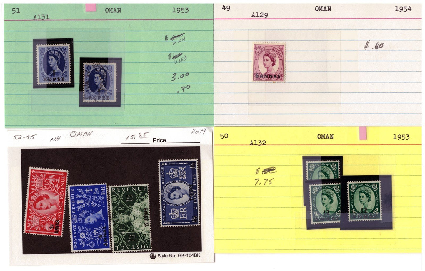 Oman mint/used Stamp Collection, 42 Cards ZAYIX 0525MAR015