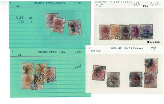 Orange River Colony mint/used Stamp Collection, 49 Cards ZAYIX 0525MAR016