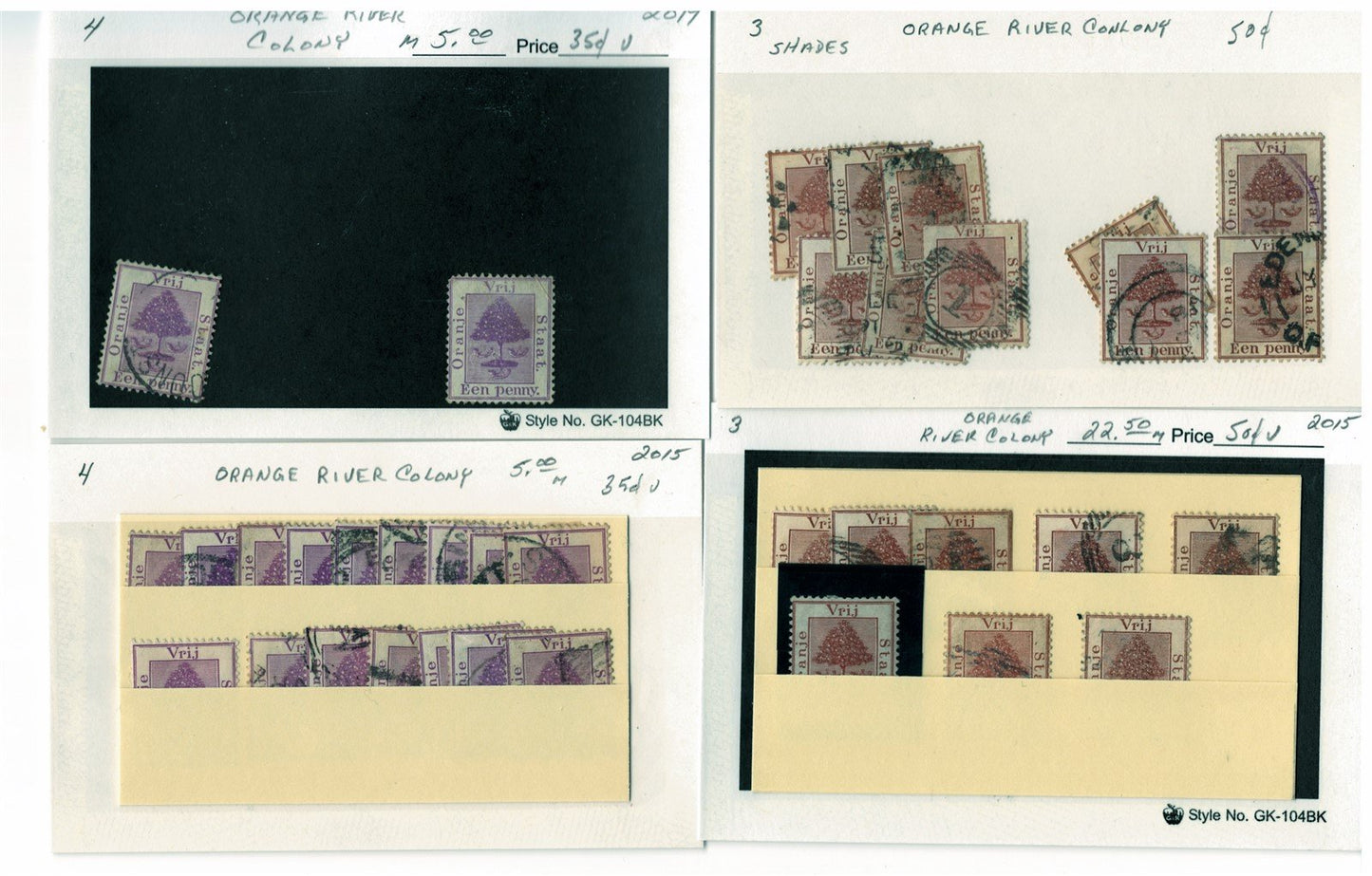 Orange River Colony mint/used Stamp Collection, 49 Cards ZAYIX 0525MAR016