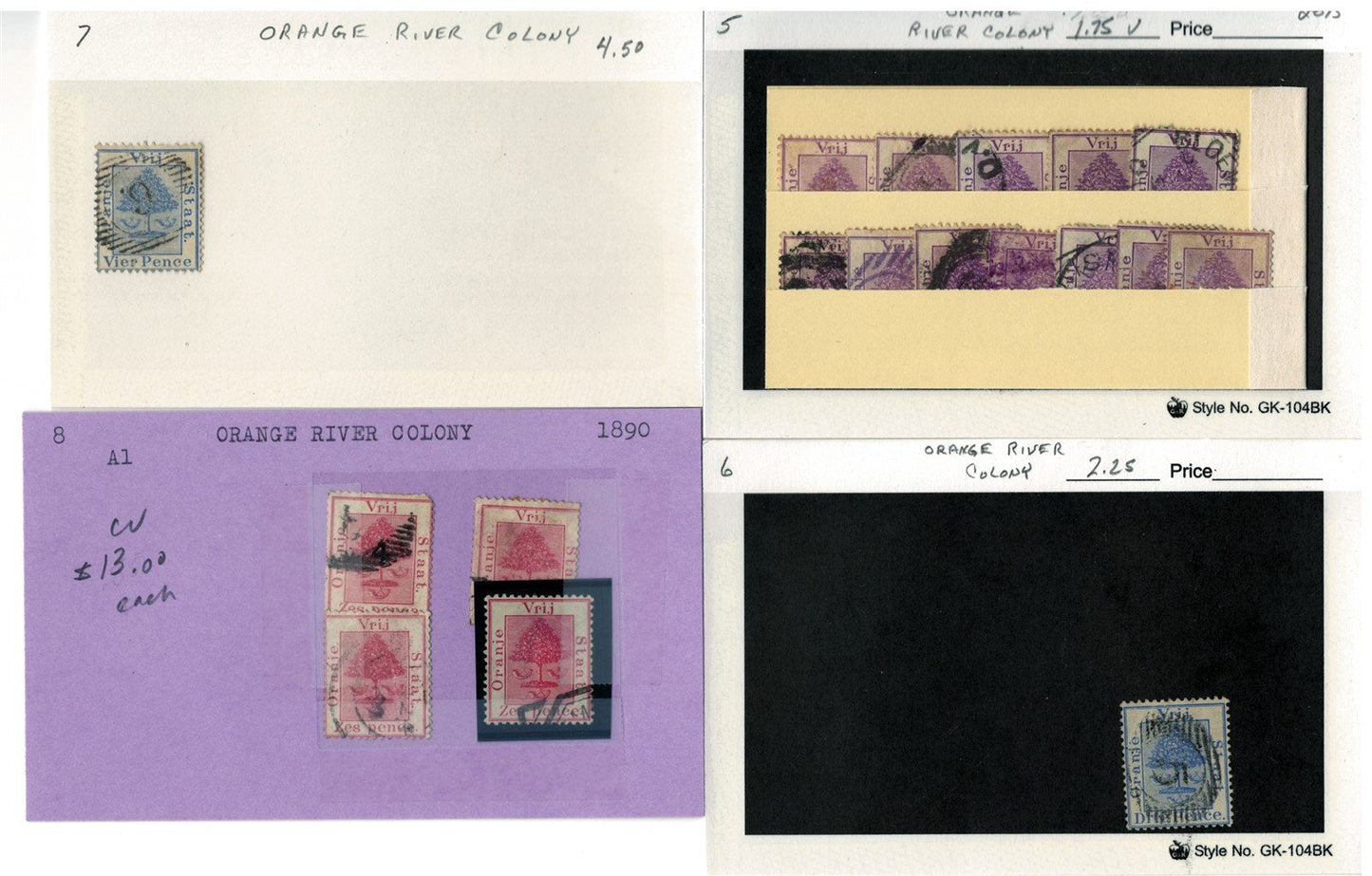 Orange River Colony mint/used Stamp Collection, 49 Cards ZAYIX 0525MAR016