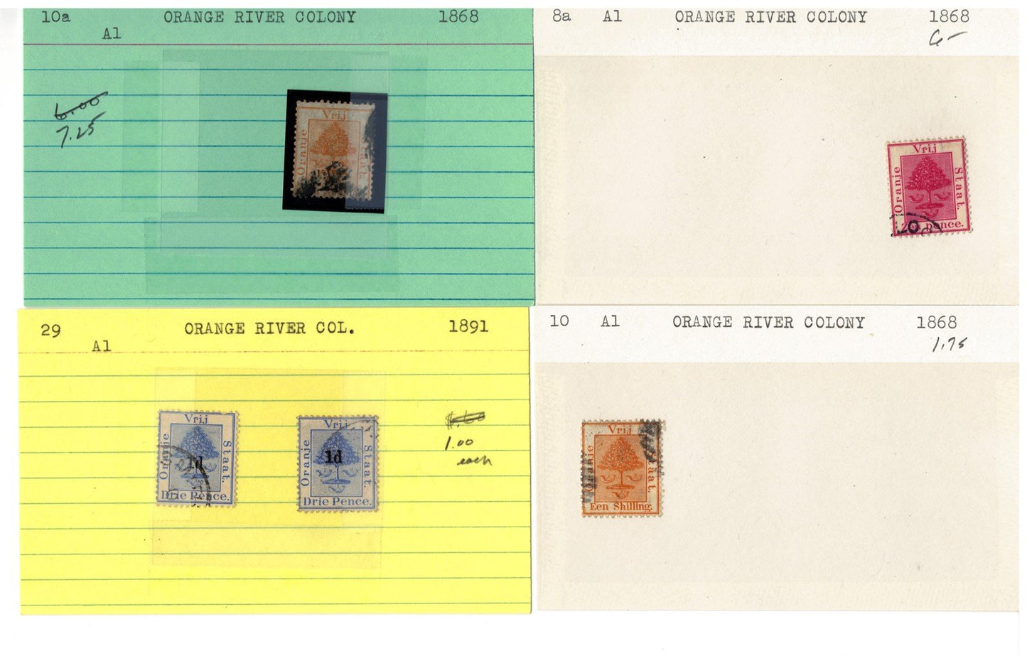 Orange River Colony mint/used Stamp Collection, 49 Cards ZAYIX 0525MAR016