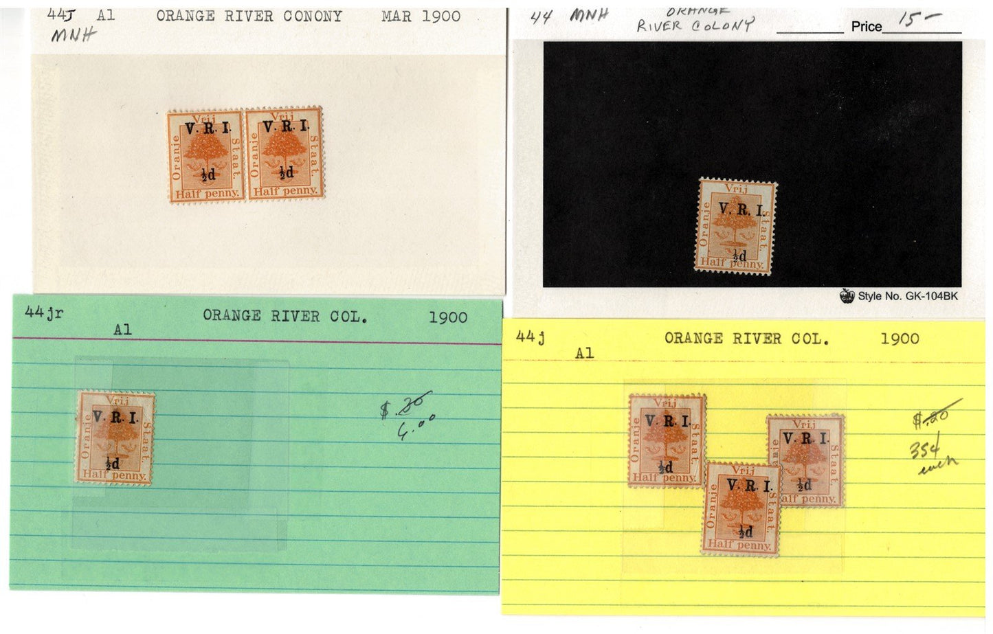 Orange River Colony mint/used Stamp Collection, 49 Cards ZAYIX 0525MAR016