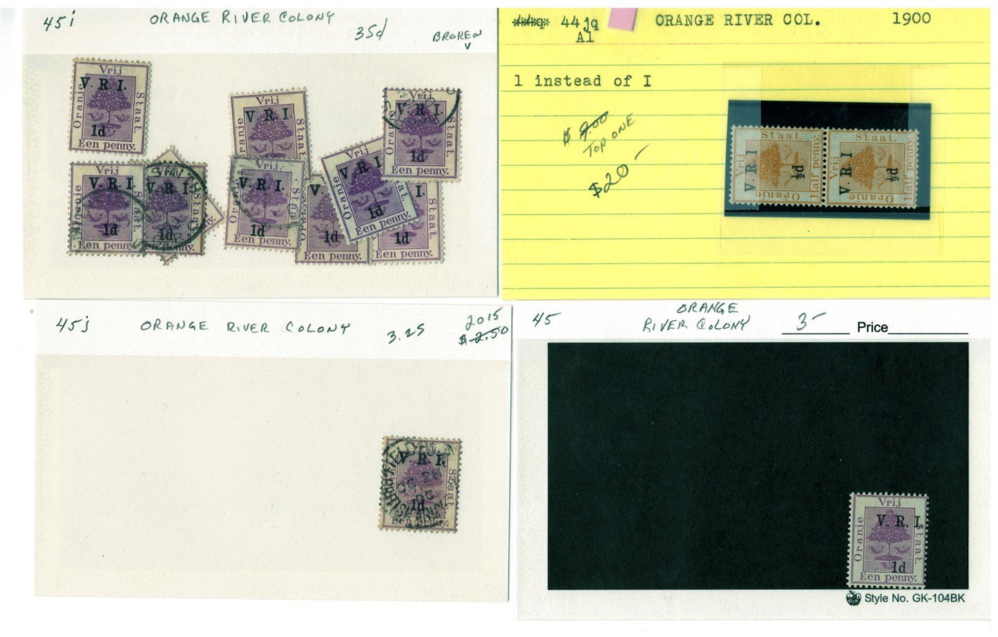 Orange River Colony mint/used Stamp Collection, 49 Cards ZAYIX 0525MAR016