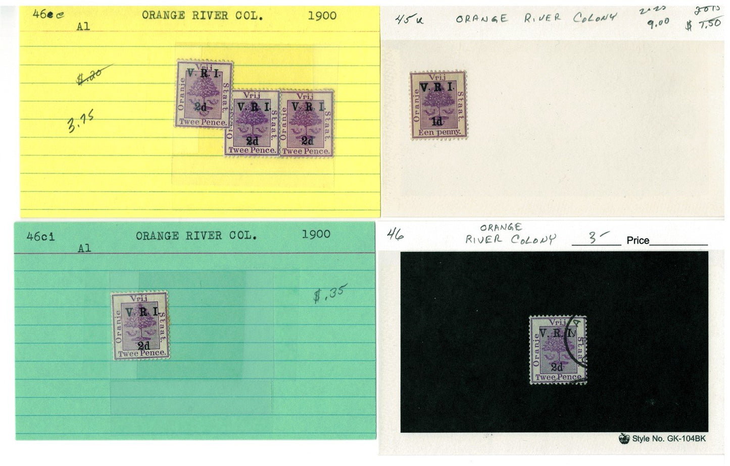 Orange River Colony mint/used Stamp Collection, 49 Cards ZAYIX 0525MAR016