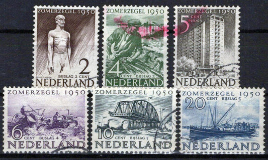 Netherlands B208-B213 Used Semi-Postal Bridges Ships Zayix Stamps 0225S0239