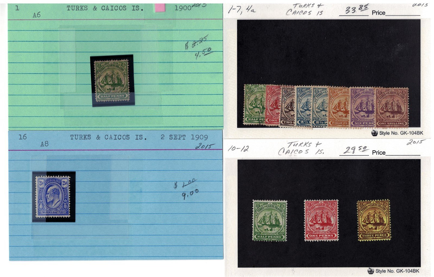 Turks & Caicos Islands mint/used Stamp Collection on 165 Cards ZAYIX 0525MAR017