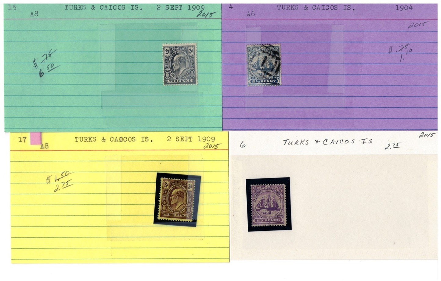 Turks & Caicos Islands mint/used Stamp Collection on 165 Cards ZAYIX 0525MAR017