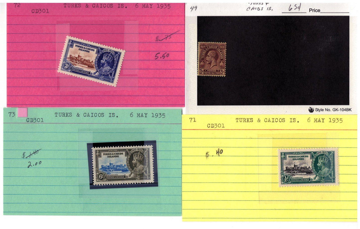 Turks & Caicos Islands mint/used Stamp Collection on 165 Cards ZAYIX 0525MAR017