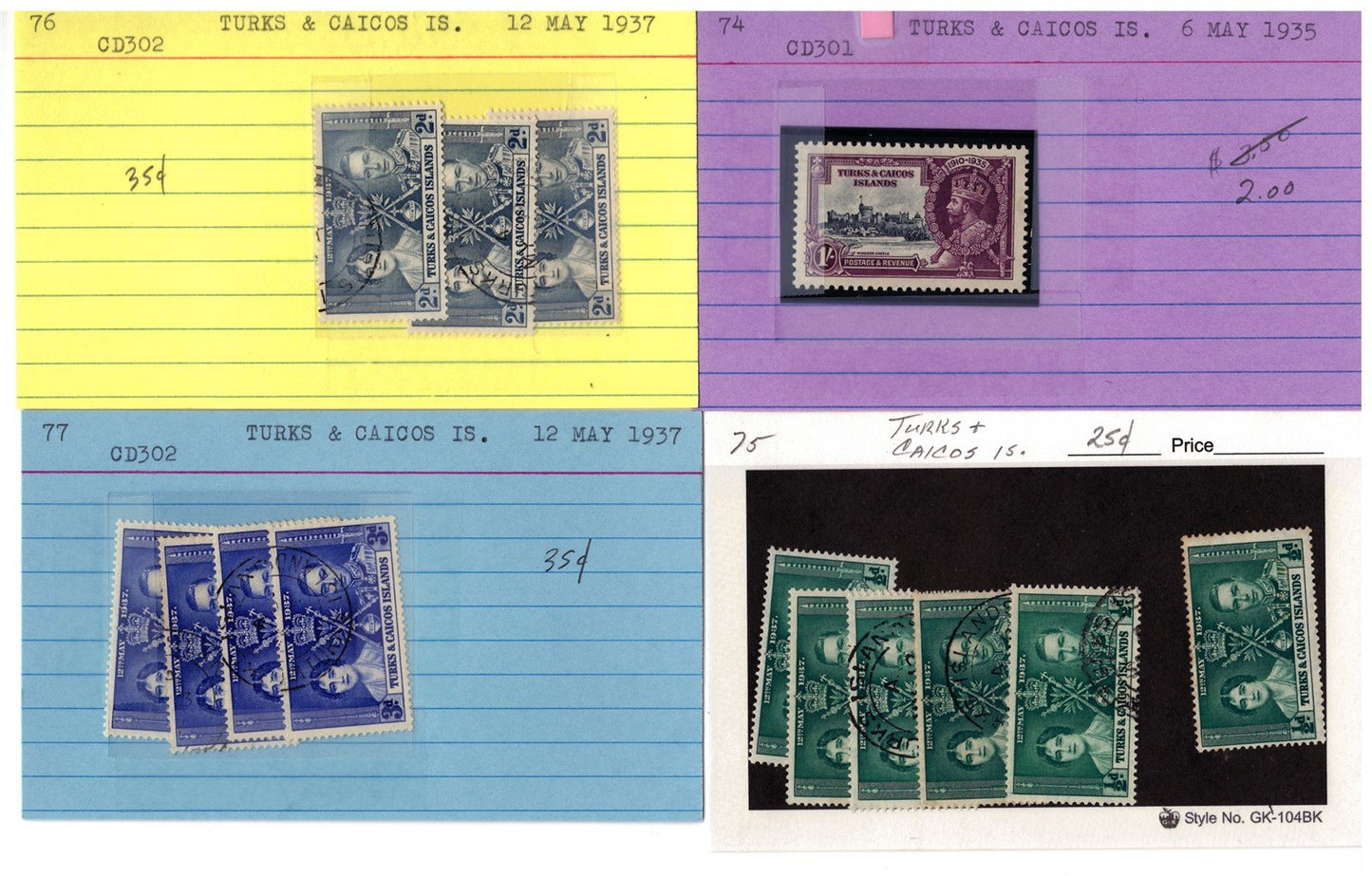 Turks & Caicos Islands mint/used Stamp Collection on 165 Cards ZAYIX 0525MAR017