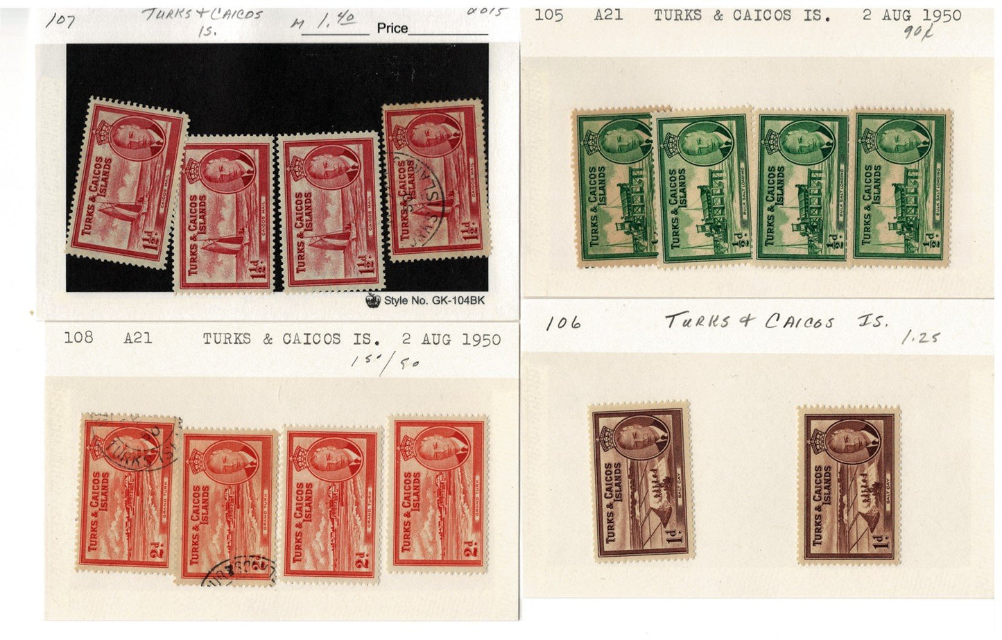 Turks & Caicos Islands mint/used Stamp Collection on 165 Cards ZAYIX 0525MAR017