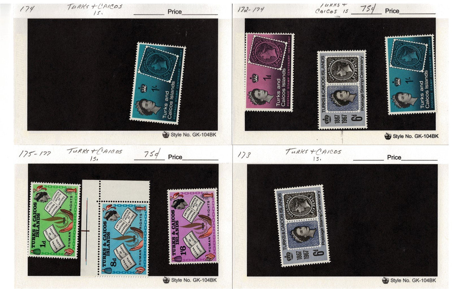 Turks & Caicos Islands mint/used Stamp Collection on 165 Cards ZAYIX 0525MAR017