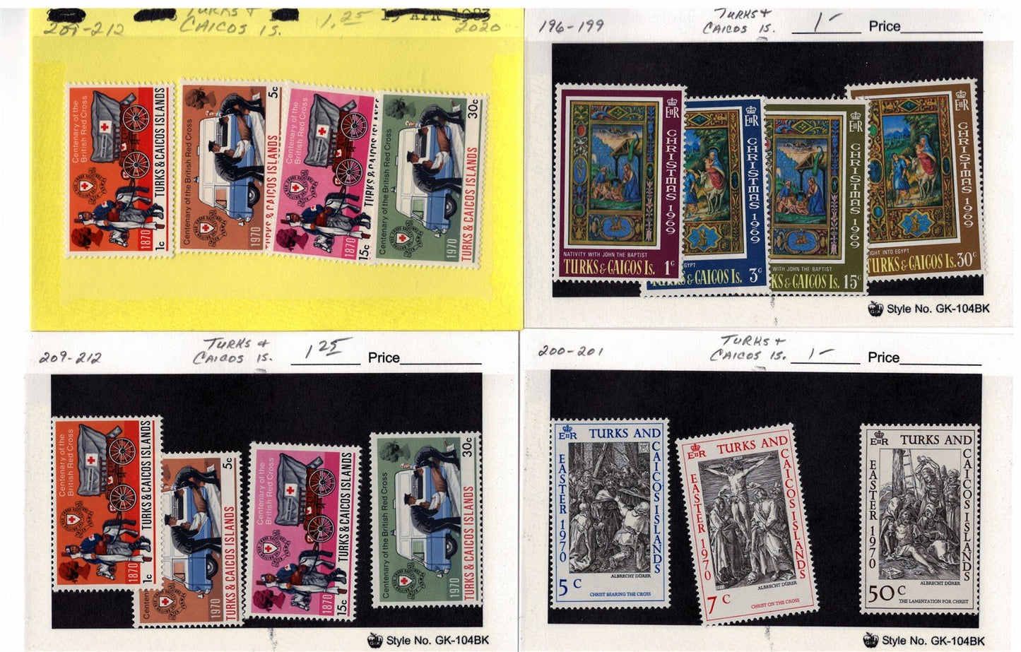 Turks & Caicos Islands mint/used Stamp Collection on 165 Cards ZAYIX 0525MAR017