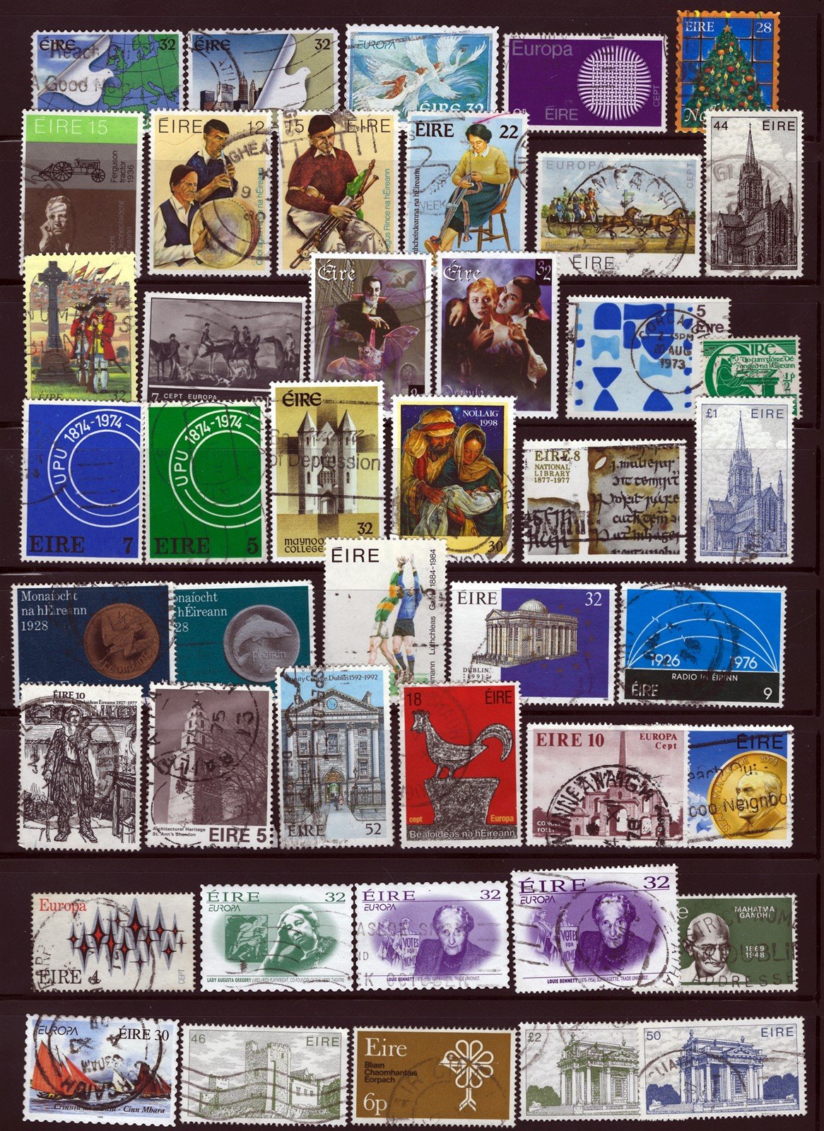 Ireland Stamp Collection Displayed on Six Stock Sheets ZAYIX 0525L0013
