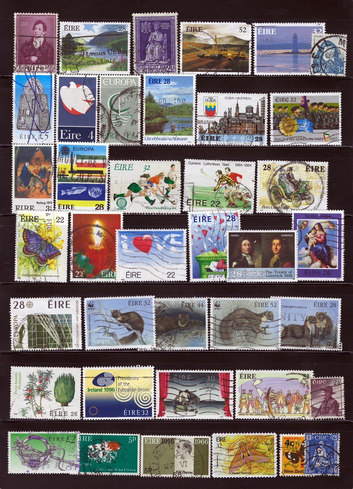 Ireland Stamp Collection Displayed on Six Stock Sheets ZAYIX 0525L0013