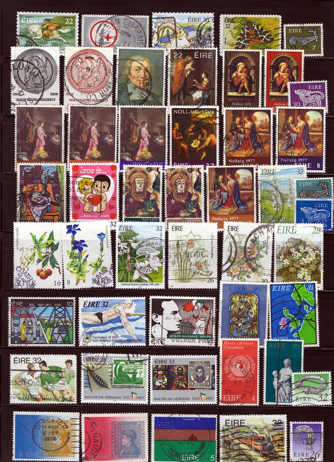 Ireland Stamp Collection Displayed on Six Stock Sheets ZAYIX 0525L0013