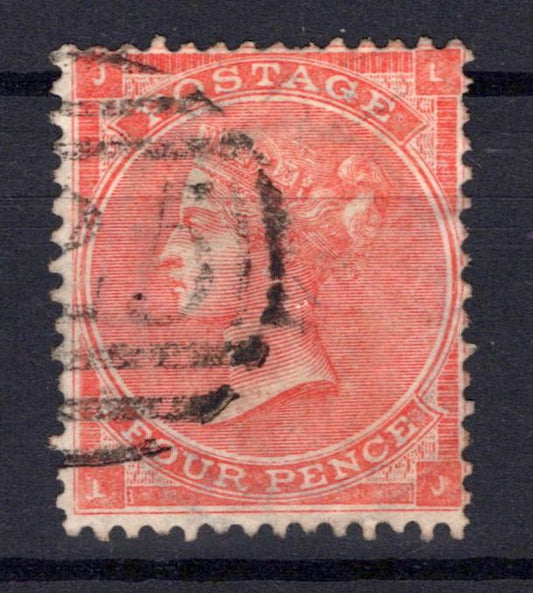 Great Britain 34 Used VF 4p Vermilion Victoria ZAYIX STAMPS 0525S0021