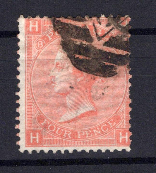 Great Britain 43a (P8) Used VF 4p Dull Vermilion Victoria ZAYIX STAMPS 0525S0022