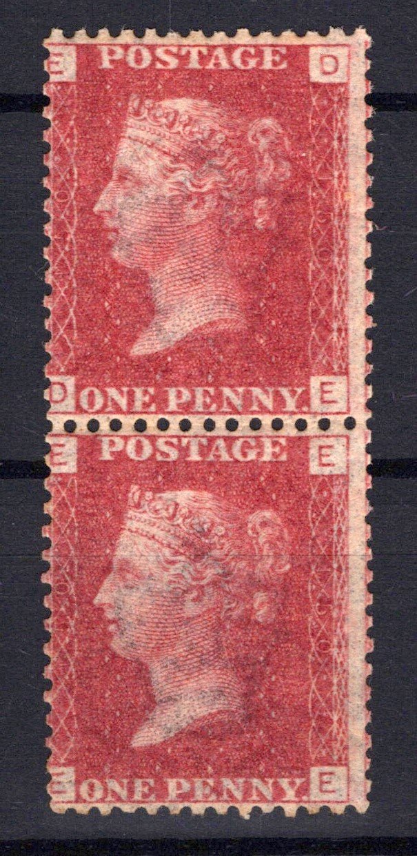 Great Britain 33 (P150) MNH FVF pair 1p rose red Victoria ZAYIX STAMPS 0525S0026