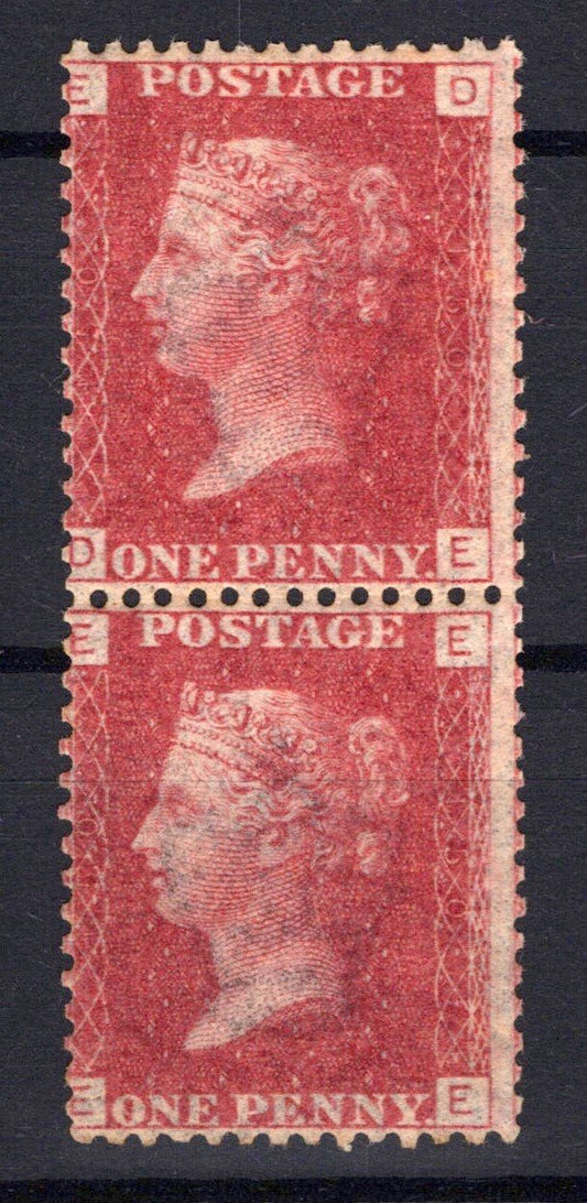 Great Britain 33 (P150) MNH FVF pair 1p rose red Victoria ZAYIX STAMPS 0525S0026