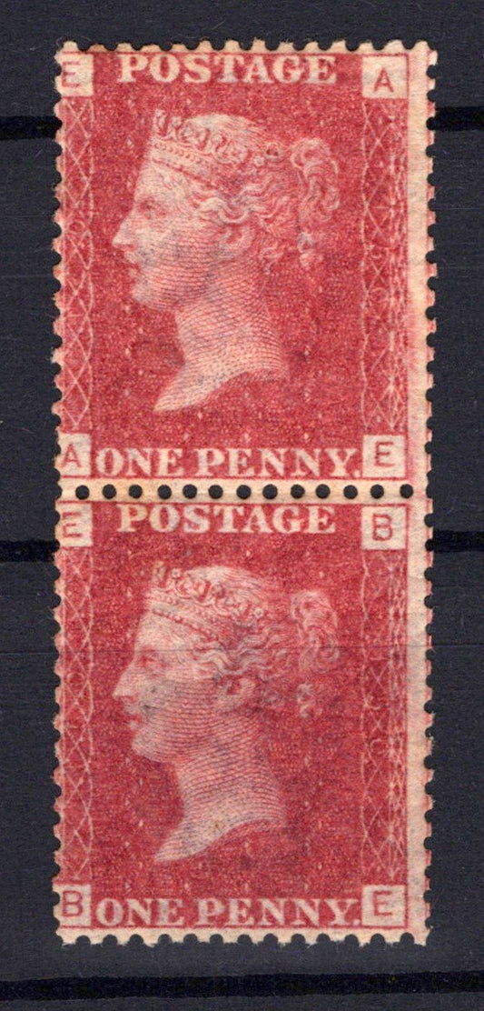 Great Britain 33 (P150) MNH FVF pair 1p rose red Victoria ZAYIX STAMPS 0525S0027