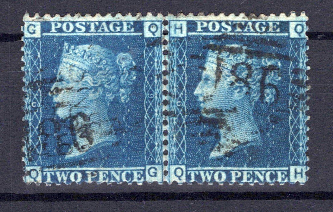 Great Britain 29 (P9) Used VF pair (minor separation) ZAYIX STAMP 0525S0029
