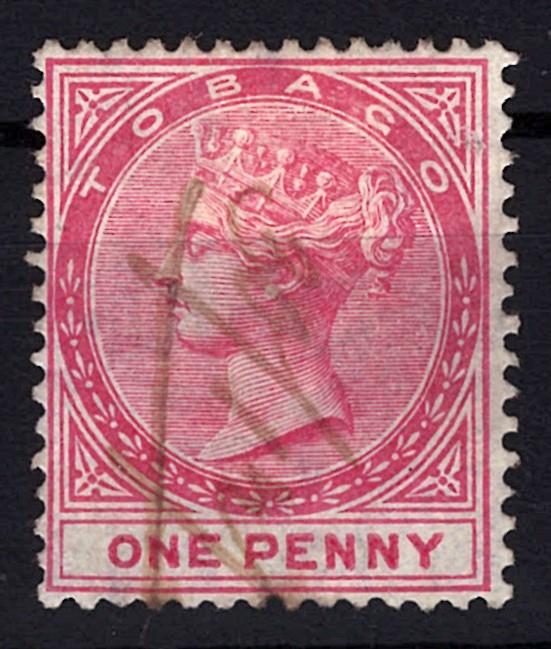 Tobago 1 Used VF 1p rose Victoria ZAYIX STAMP 0525S0032