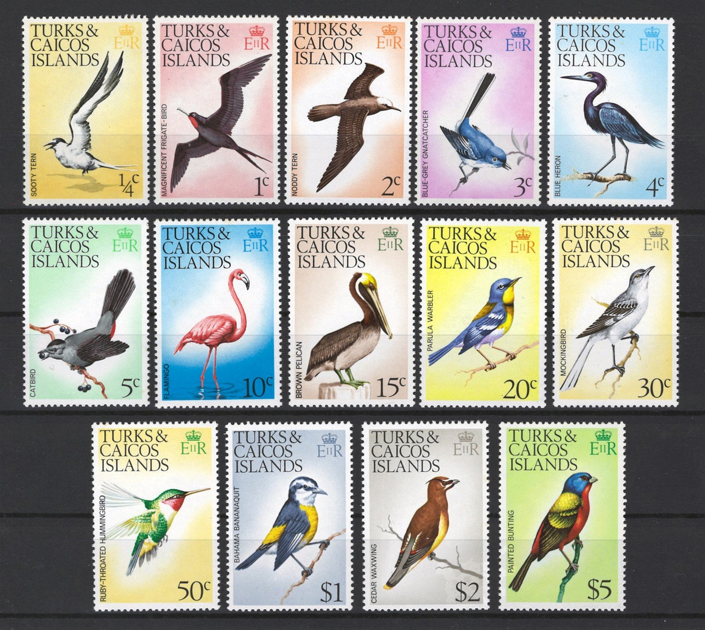 Turks & Caicos 265a-279a MNH Birds with Wmk 373 ZAYIX STAMP 0525S0033