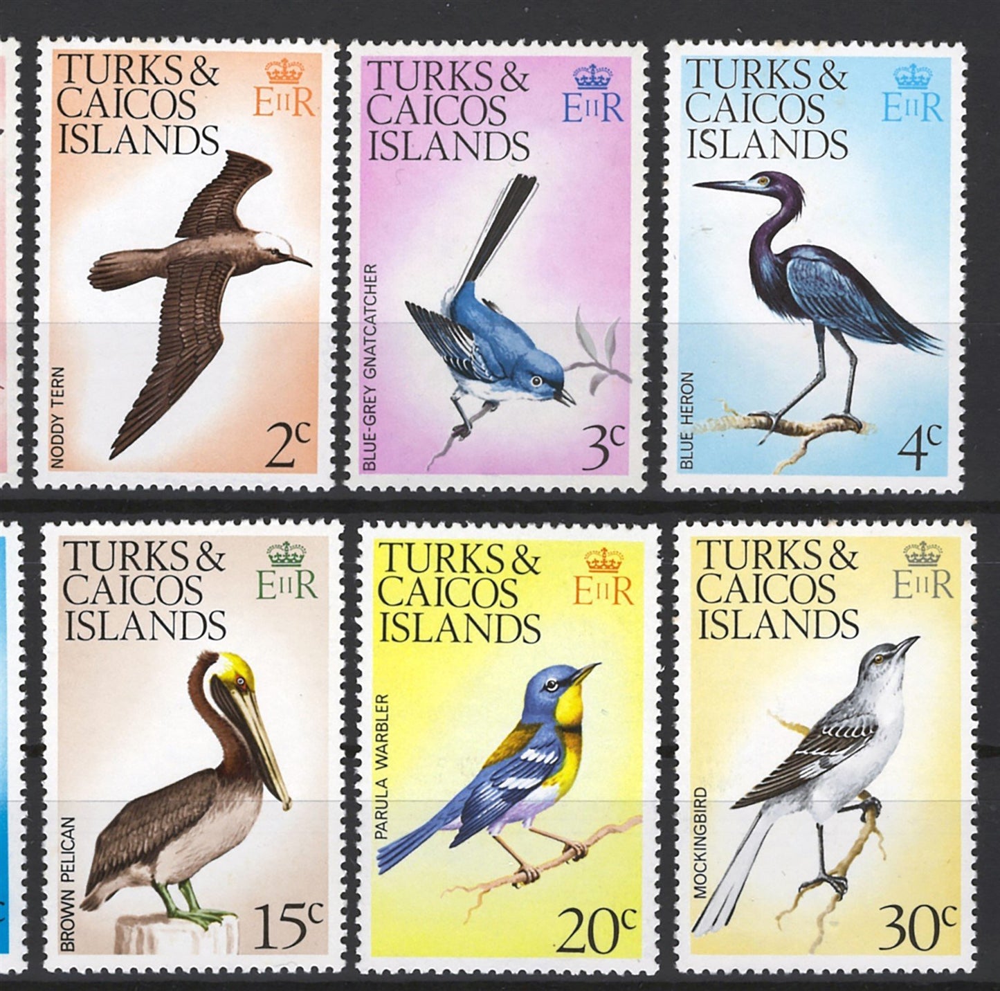 Turks & Caicos 265a-279a MNH Birds with Wmk 373 ZAYIX STAMP 0525S0033