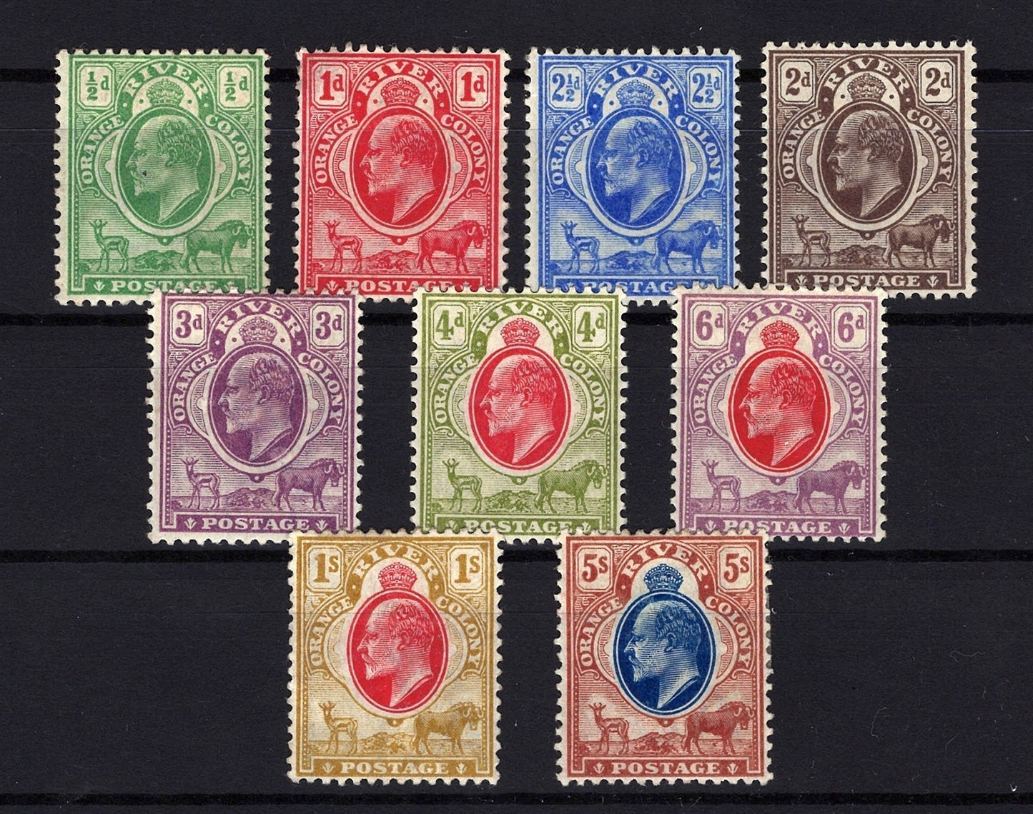 Orange River Colony 61-69 MLH Edward VII definitives ZAYIX STAMPS 0525MAR023