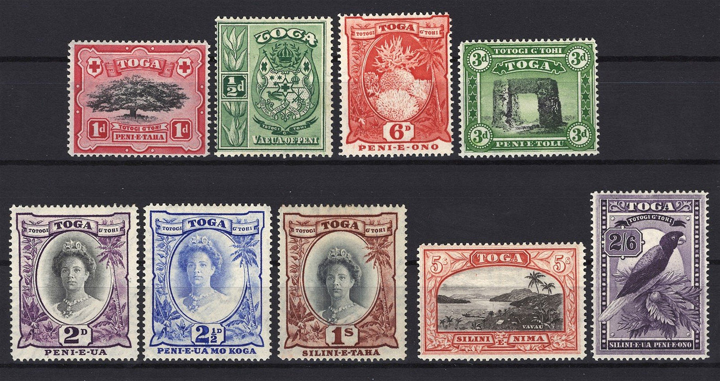 Tonga 73-81 MLH VF definitives, Birds, Trees, Royalty ZAYIX STAMP 0525S0047