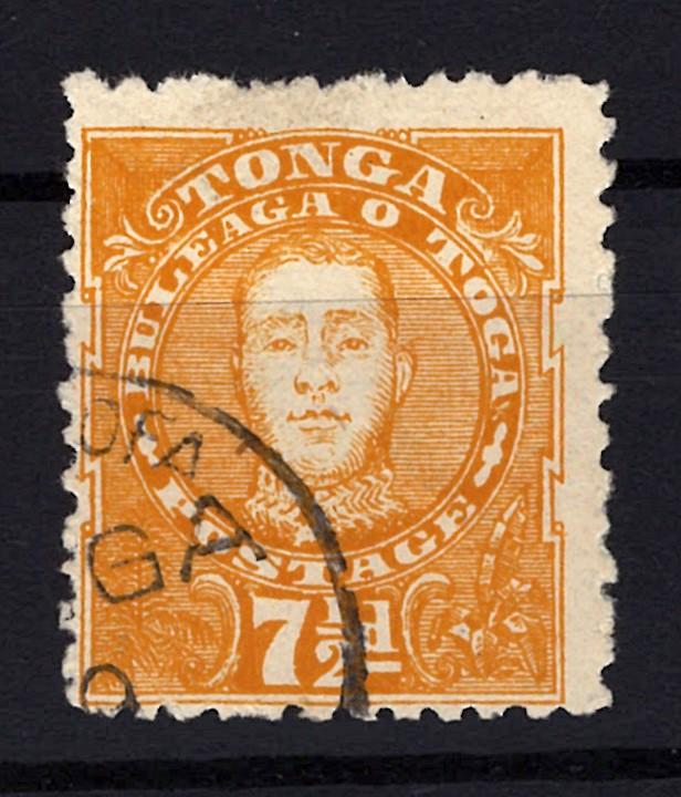 Tonga 32 Used VF 7 1/2p George II, Perf 12 ZAYIX STAMP 0525S0050
