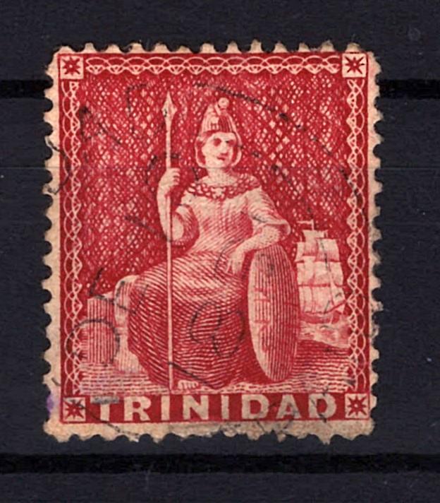 Trinidad 27 Used VF 1p dull rose seated Britannia ZAYIX STAMP 0525S0054